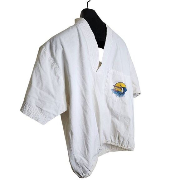 Vintage Mexican Puerto Vallarta Sailfish Shirt Mens M White Surfer - Picture 4 of 12